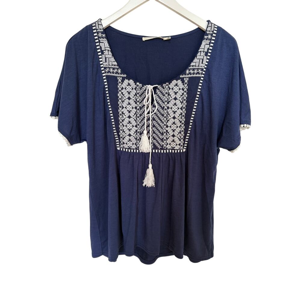 Boutique Embroidered Flowy Top 3X